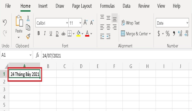 Chỉnh định dạng ngày tháng trong Excel
