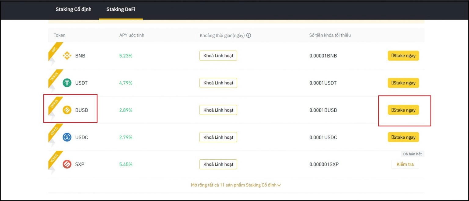 Cách Staking Trên Binance