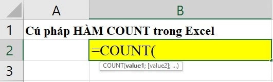 Hàm count trong excel