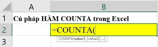 Hàm counta trong Excel