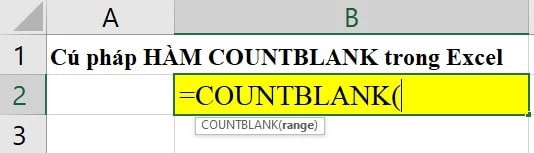 Hàm countblank trong Excel