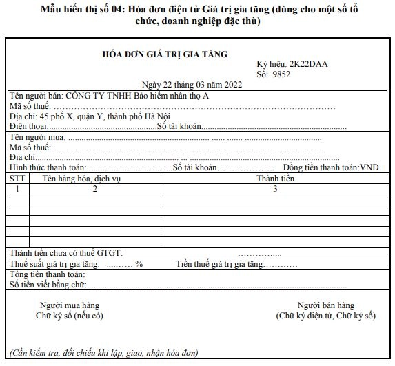 Mẫu hóa đơn giá trị gia tăng số 4