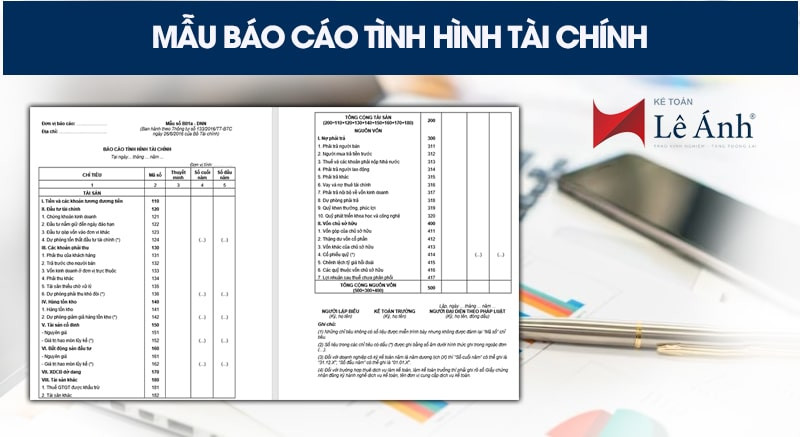 Mẫu báo cáo tình hình tài chính