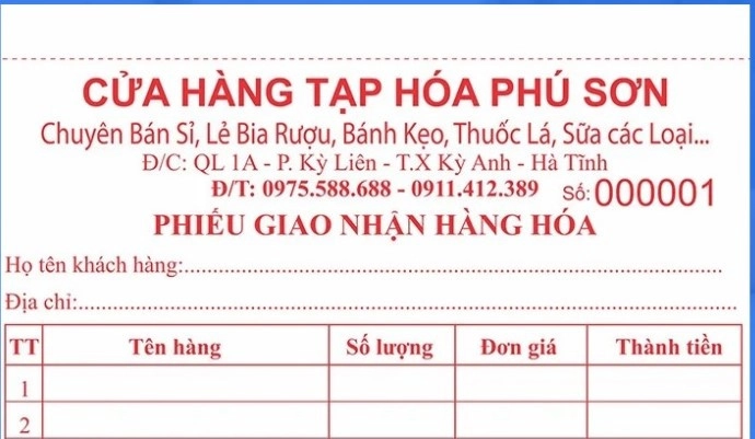 hóa đơn bán hàng