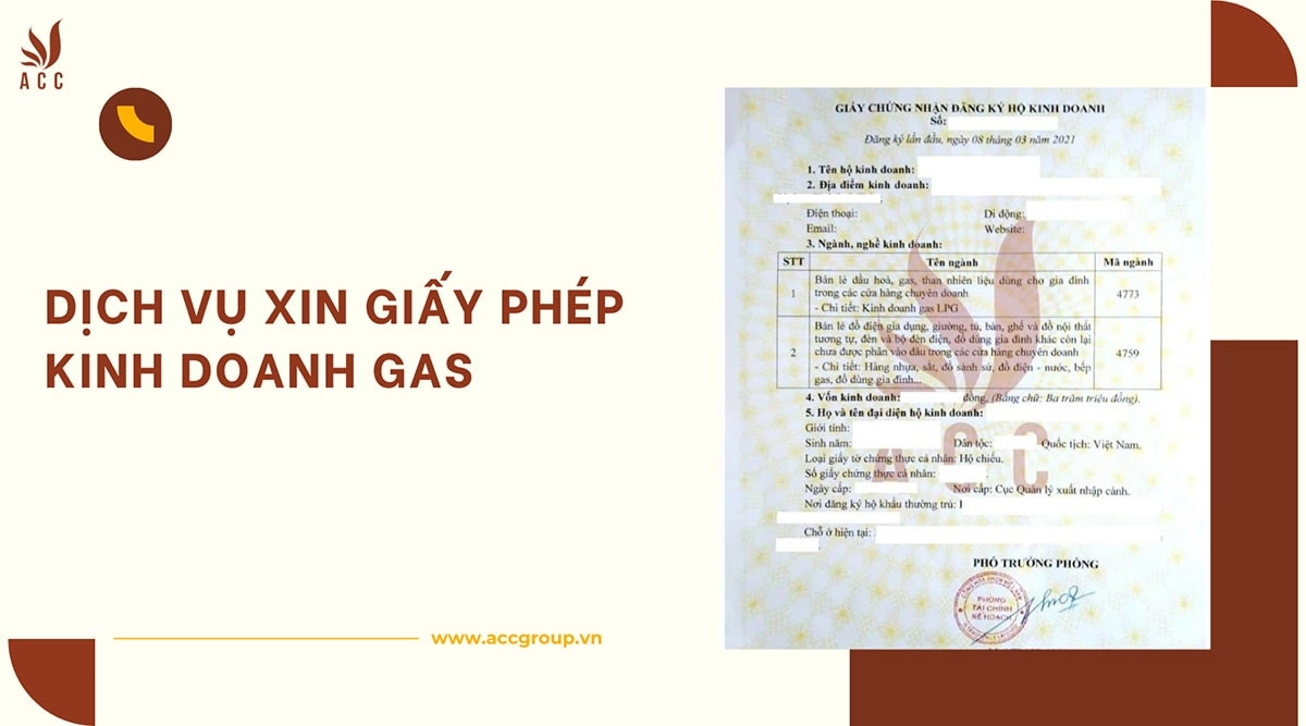 Dịch vụ xin giấy phép kinh doanh Gas