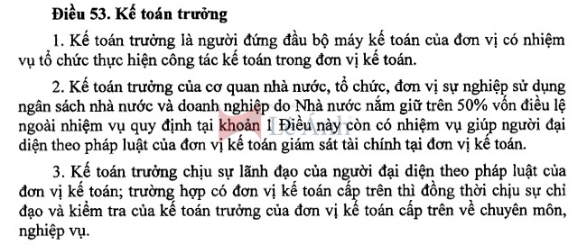 Kế toán trưởng là gì