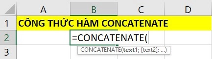 Công thức hàm CONCATENTE trong Excel