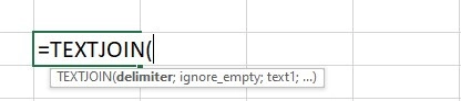 Công thức hàm TEXTJOIN trong Excel
