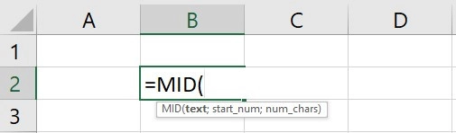 Hàm MID trong excel