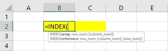 Cấu trúc hàm INDEX trong Excel