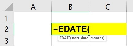 Hàm EDATE trong excel