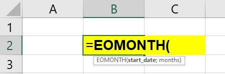 Hàm EOMONTH trong excel