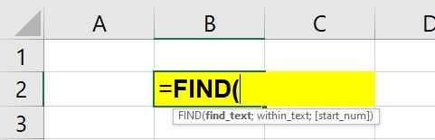 Hàm FIND trong excel