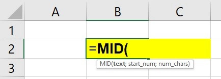 Hàm MID trong excel