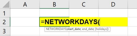 Hàm networkdays trong excel