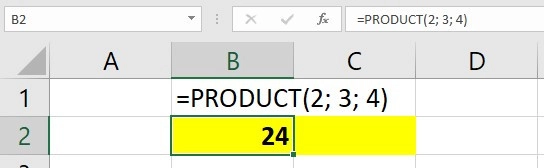 Hàm PRODUCT trong Excel