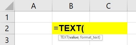 Hàm TEXT trong excel