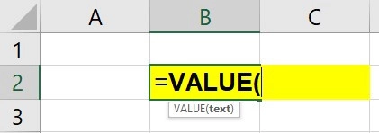 Hàm VALUE trong excel