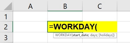 Hàm WORKDAY trong excel