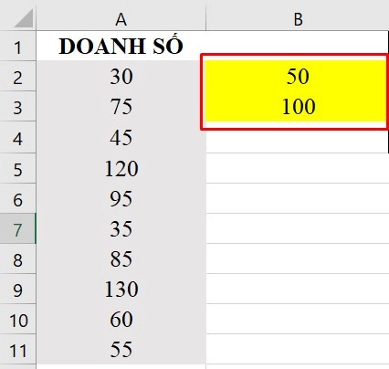 Ví dụ cách sử dụng hàm FREQUENCY trong Excel