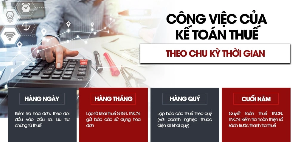 Công việc của kế toán thuế tho chu kỳ thời gian
