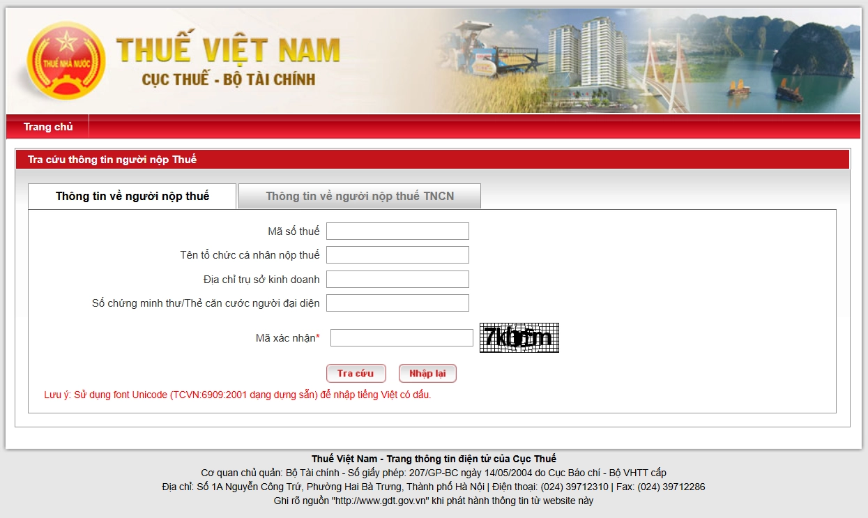 tra cứu mã số thuế hộ kinh doanh