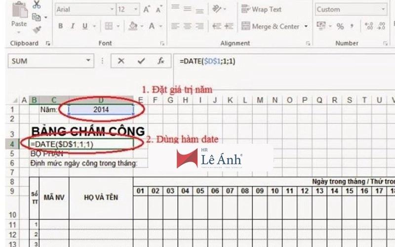 Mẫu bảng chấm công