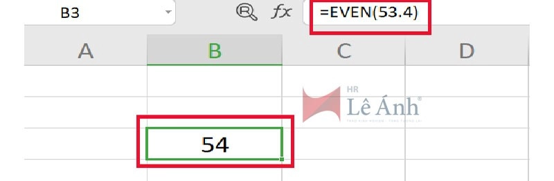 Cách dùng hàm Even vô Excel