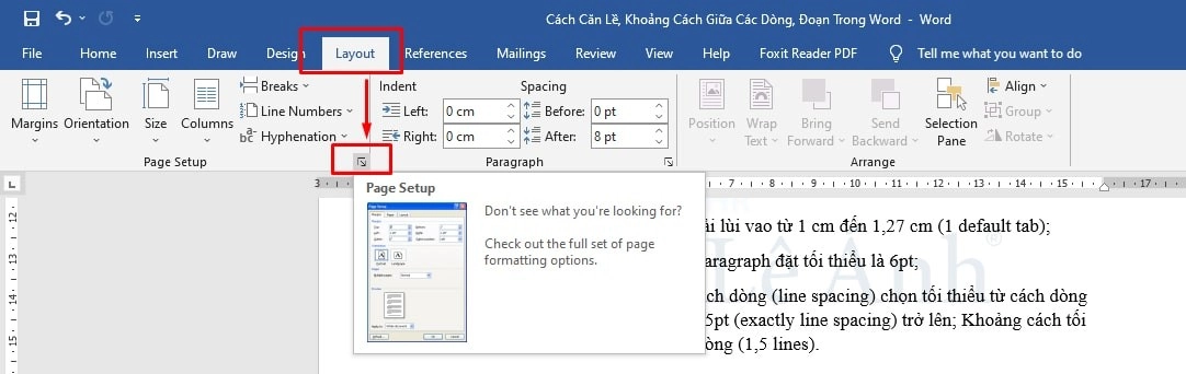 Căn lề trong word