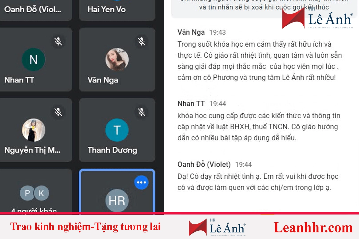 phản hồi học viên khóa học hành chính nhân sự online