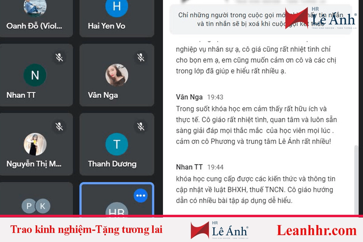 phản hồi học viên khóa học hành chính nhân sự online