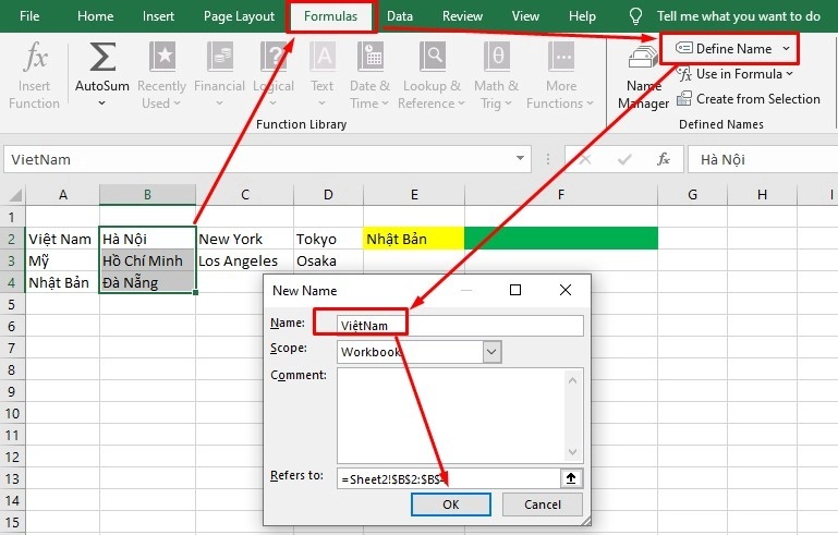 Cách tạo Down Drop List trong Excel