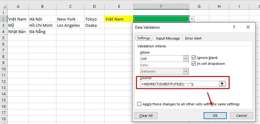 Cách tạo Drop-Down List trong Excel