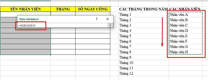 hướng dẫn Tạo Drop List trong Excel