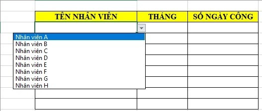 Tạo Drop List trong Excel