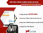 Khóa Học Hành Chính Nhân Sự Online Mã Lớp C242H Khai Giảng Ngày 25/09/2024