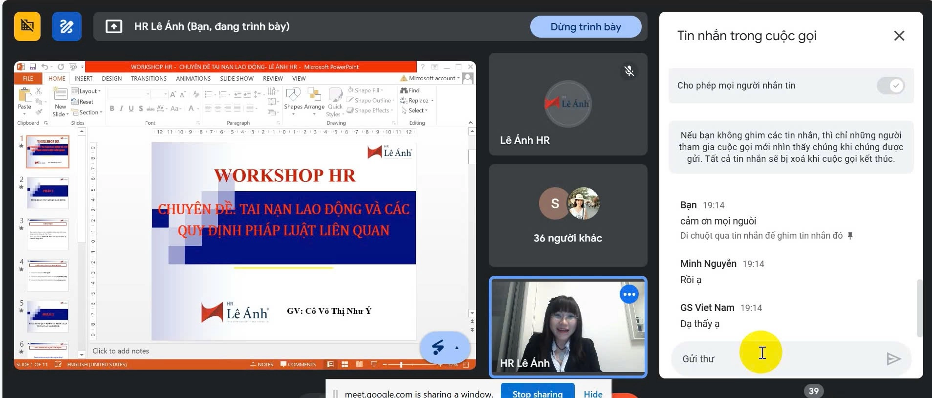 hình ảnh mở đầu buổi workshop hr