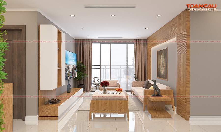 10 Mẫu thiết kế phòng khách chung cư đẹp - BST Phòng khách chung cư hiện đại