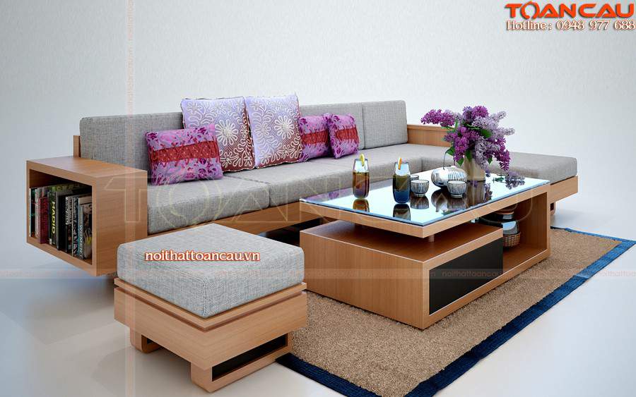 bộ bàn ghế Sofa gỗ cao su