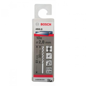 Mũi khoan sắt BOSCH HSS-G 2.8MM (10 mũi) / 2608595054