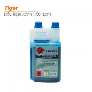 Dầu 2T 2 nắp TIGER 1 lít / bình 1:50 Lit/Lon (Loại xanh)