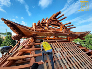 Công trình nhà gỗ gõ Pachy 5 gian 8 mái - Củ Chi - TP.HCM