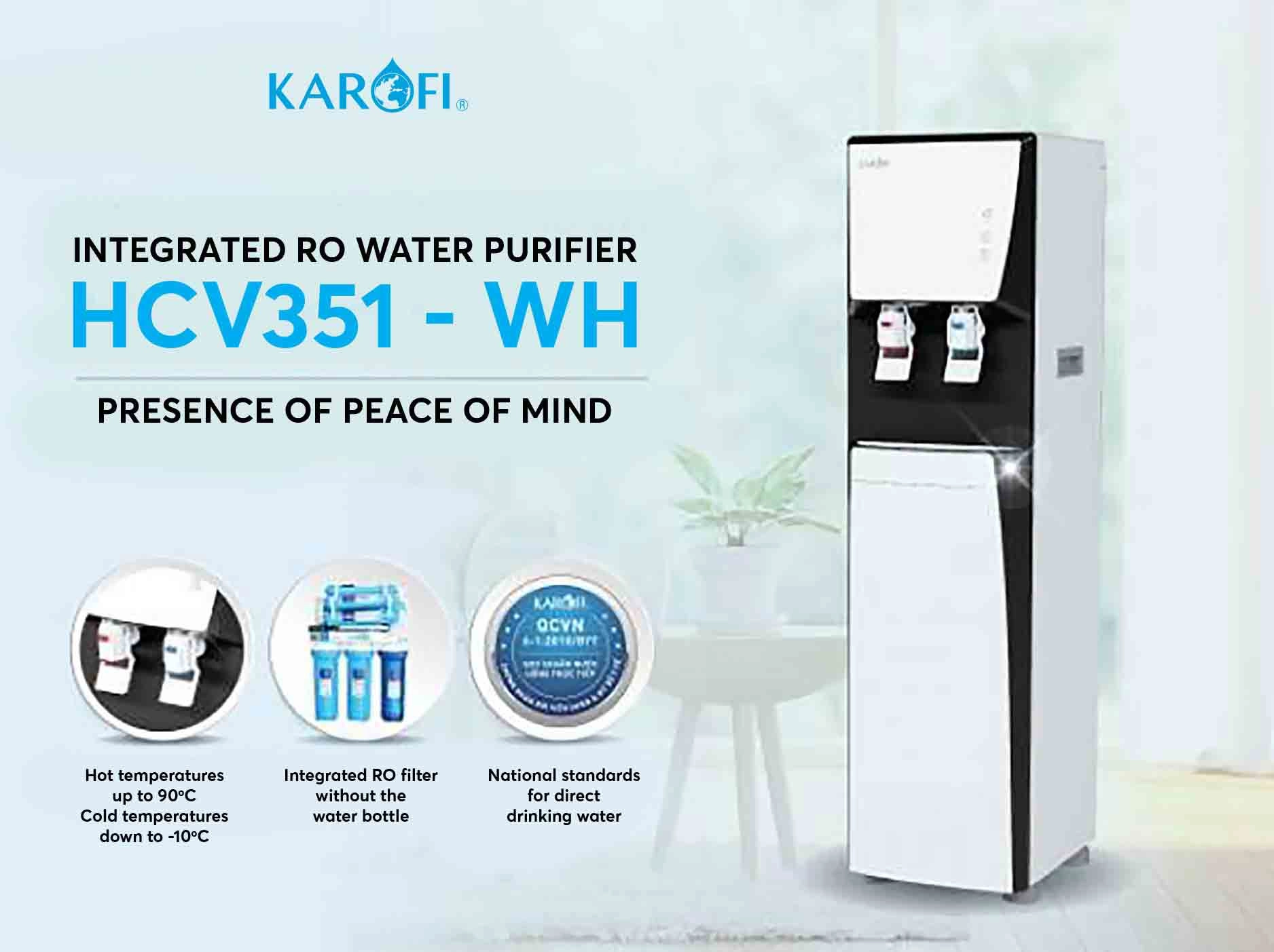 Karofi HCV351-WH RO integrated Hot & Cold dispenser