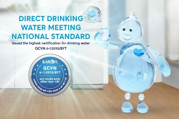The filtered water meets the standard of bottled water QCVN 6-1:2010 MOH