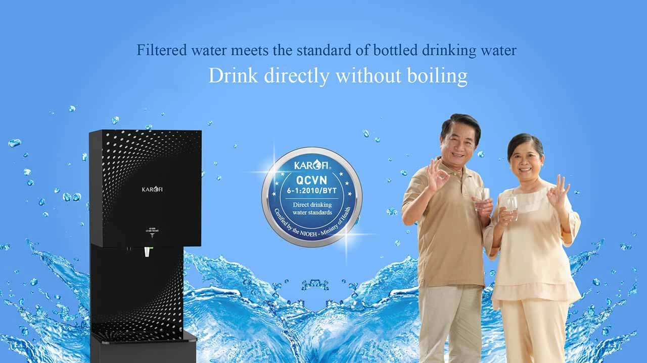 The filtered water meets the standard of purified bottled drinking water QCVN 6-1:2010 Ministry of Health