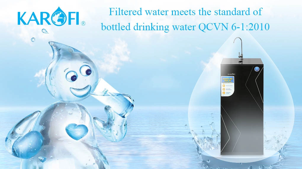 The filtered water meets QCVN 6-1:2010 MOH bottled water standard