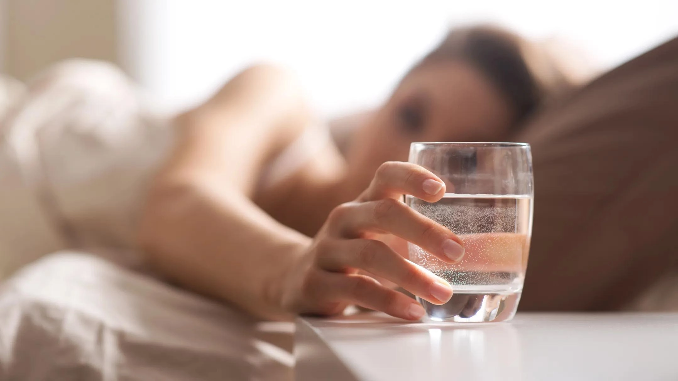 Drinking water when waking up