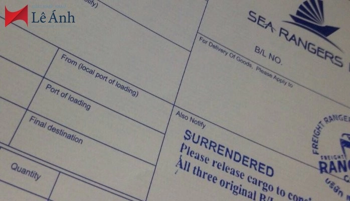 Surrendered Bill of Lading (Vận đơn điện giao hàng – Vận đơn xuất trình)