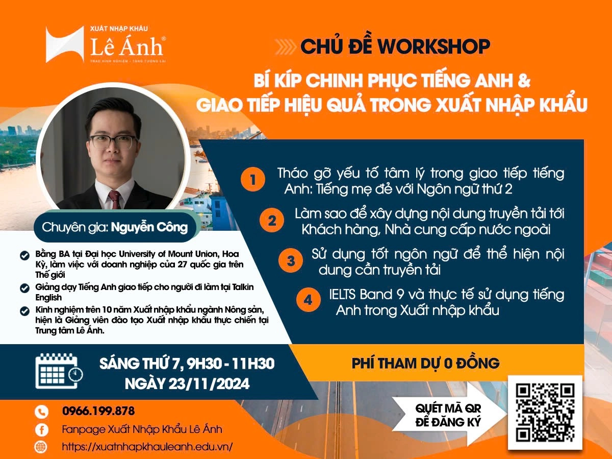 workshop tiếng anh trong xuất nhập khẩu