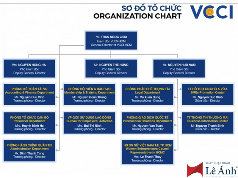 sơ đồ tổ chức vcci